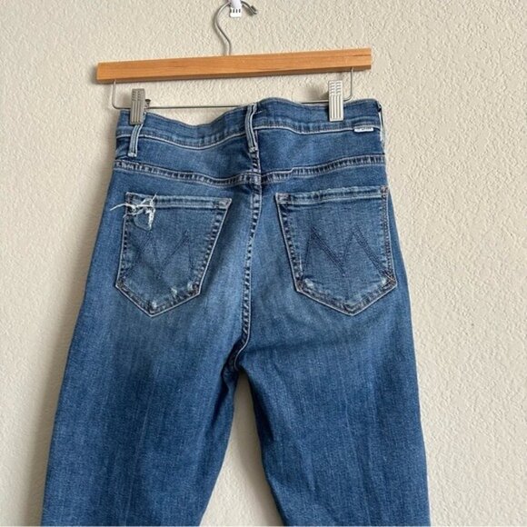 MOTHER The Insider Crop Step ChewJeans 27 Dancing On Coals Blue - Picture 11 of 16